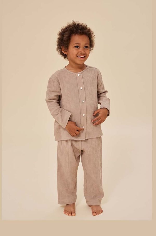 Konges Sløjd Dječja pamučna košulja Konges Sløjd boja: bež