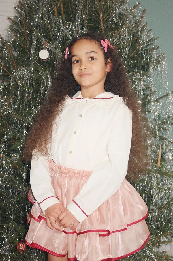 Konges Sløjd Dječja pamučna košulja Konges Sløjd RIA SHIRT GOTS boja: bijela, KS102082