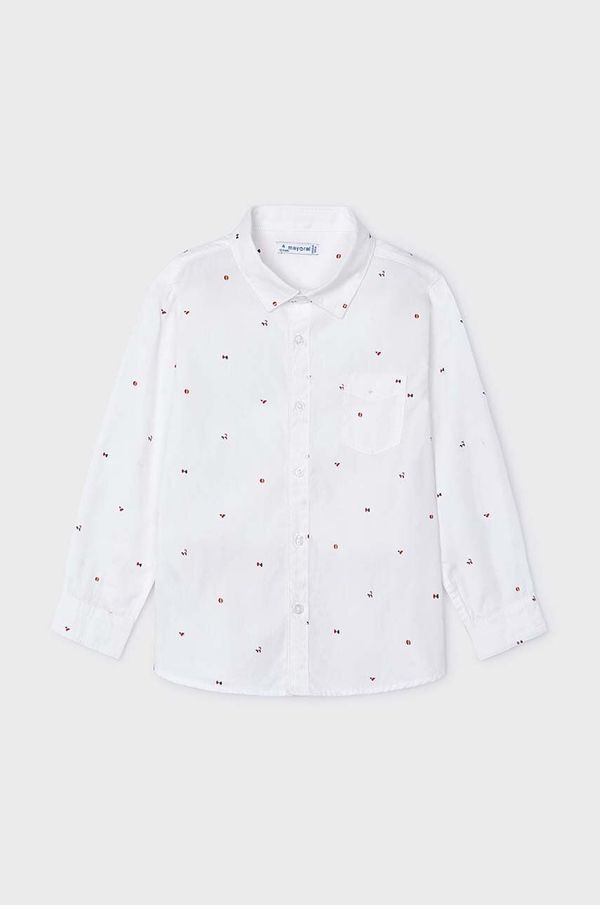 Mayoral Dječja pamučna košulja Mayoral boja: bijela, 4110
