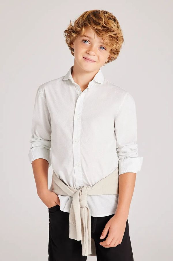 Mayoral Dječja pamučna košulja Mayoral boja: bijela, 6140