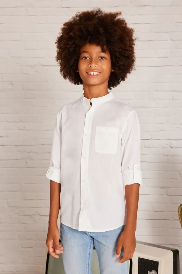 Mayoral Dječja pamučna košulja Mayoral boja: bijela, 6141