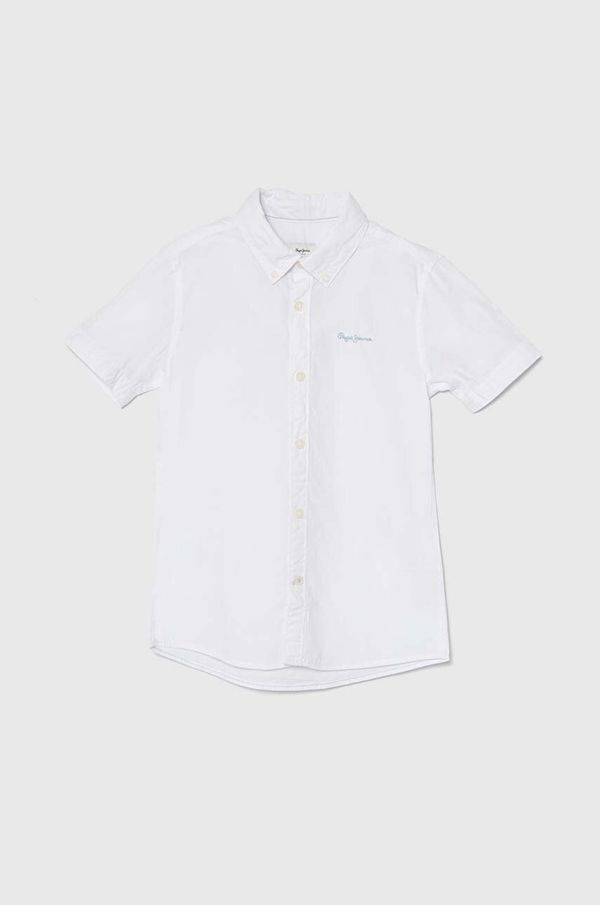 Pepe Jeans Dječja pamučna košulja Pepe Jeans JAYME SS boja: bijela
