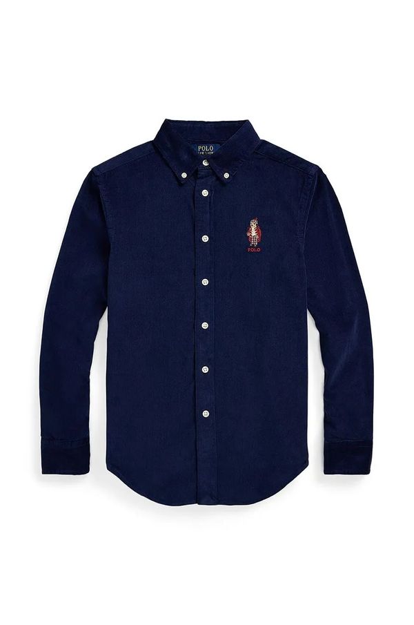 Polo Ralph Lauren Dječja pamučna košulja Polo Ralph Lauren boja: tamno plava, 323878882003