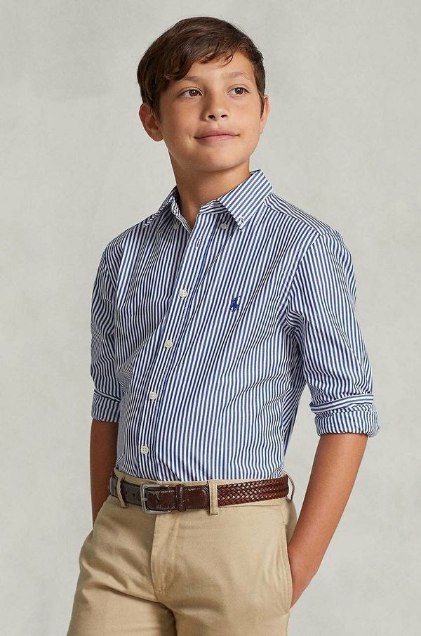 Polo Ralph Lauren Dječja pamučna košulja Polo Ralph Lauren boja: tamno plava