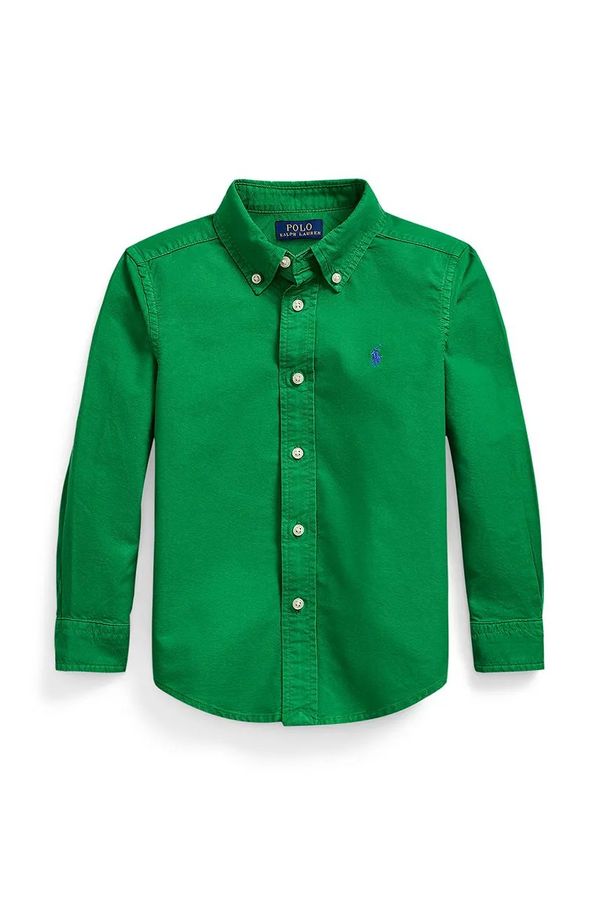 Polo Ralph Lauren Dječja pamučna košulja Polo Ralph Lauren boja: zelena, 322858909018