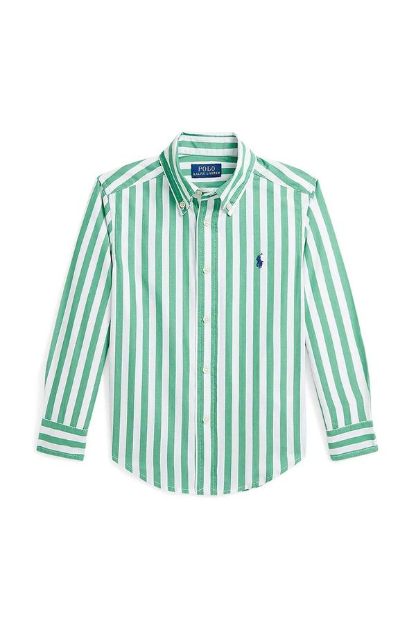 Polo Ralph Lauren Dječja pamučna košulja Polo Ralph Lauren boja: zelena, 322918249017