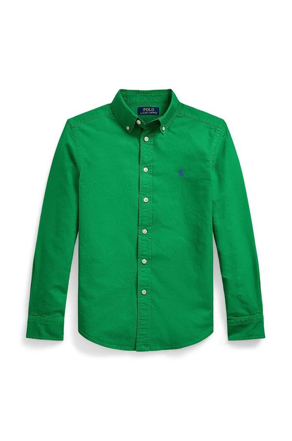 Polo Ralph Lauren Dječja pamučna košulja Polo Ralph Lauren boja: zelena, 323858909018