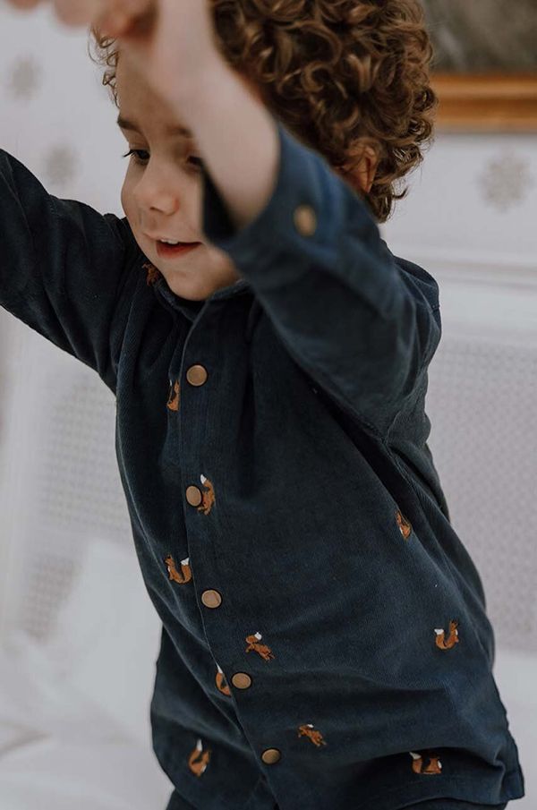 That's mine Dječja pamučna košulja That's mine 023061 Dusti Shirt boja: tamno plava