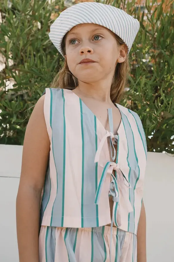Tinycottons Dječja pamučna košulja Tinycottons RETRO STRIPES BOWS VEST