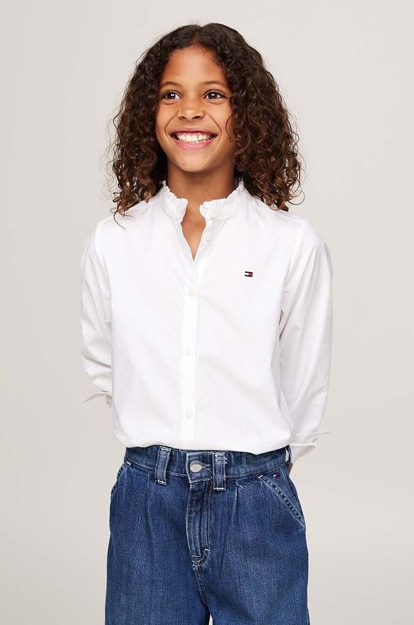 Tommy Hilfiger Dječja pamučna košulja Tommy Hilfiger boja: bijela, 8720637748299