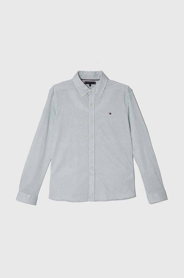 Tommy Hilfiger Dječja pamučna košulja Tommy Hilfiger boja: zelena