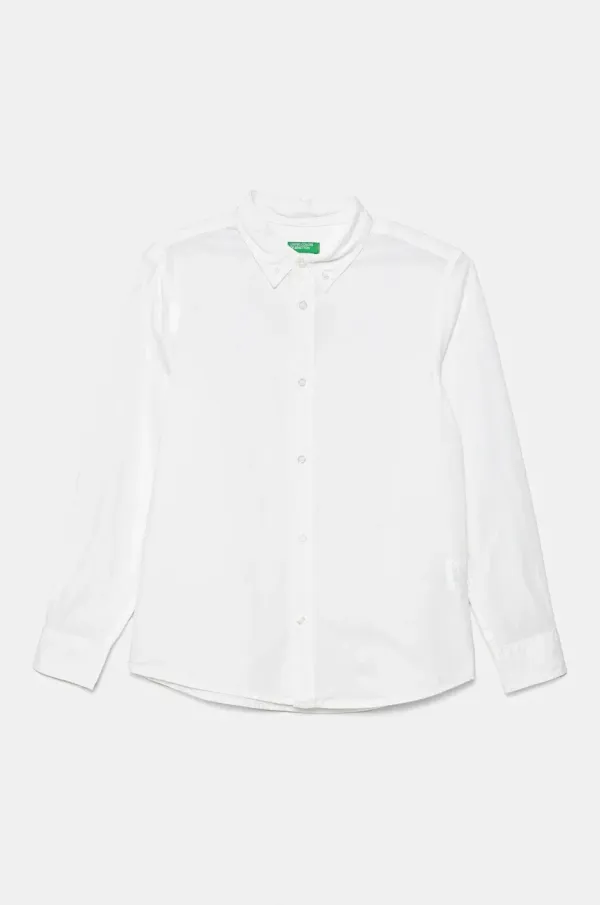 United Colors of Benetton Dječja pamučna košulja United Colors of Benetton boja: bijela, 54AZCQ00R