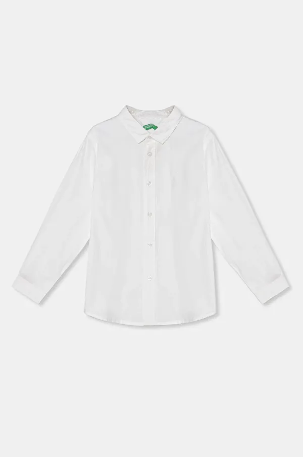 United Colors of Benetton Dječja pamučna košulja United Colors of Benetton boja: bijela, 54AZGQ00J