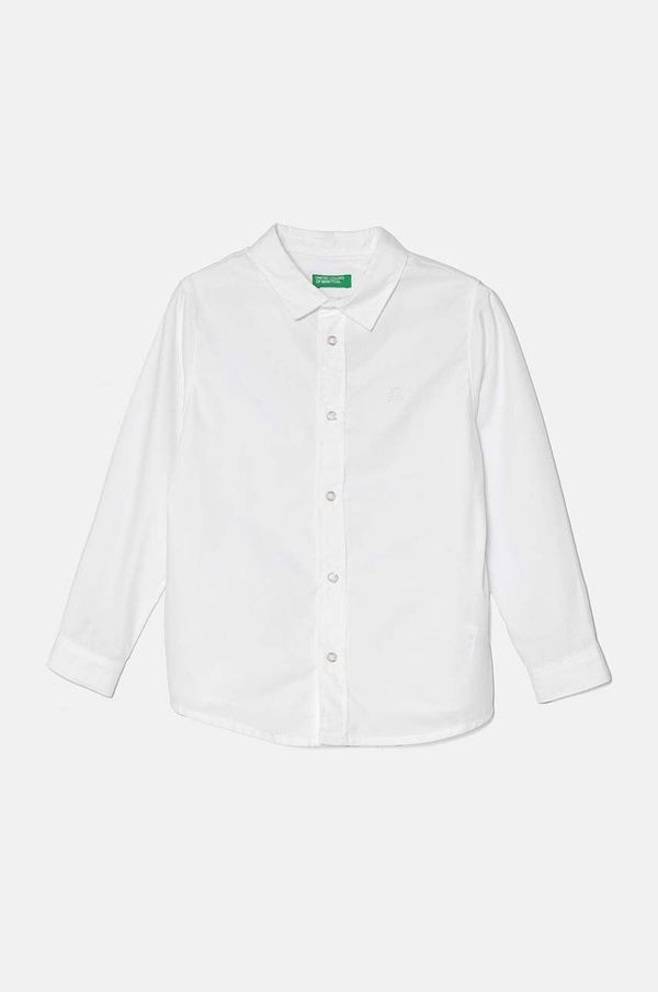 United Colors of Benetton Dječja pamučna košulja United Colors of Benetton boja: bijela, 5DGXGQ00I