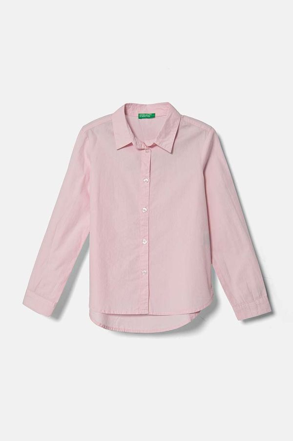 United Colors of Benetton Dječja pamučna košulja United Colors of Benetton boja: ružičasta, 5X9ZCQ03A