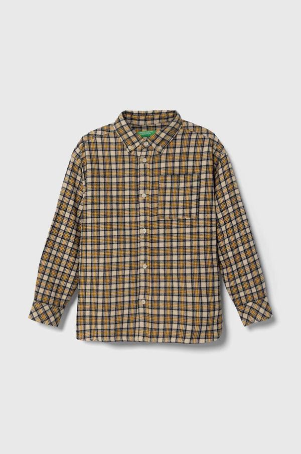 United Colors of Benetton Dječja pamučna košulja United Colors of Benetton boja: žuta