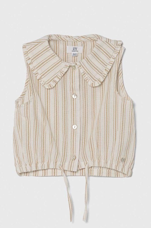 Zippy Dječja pamučna košulja zippy boja: bež