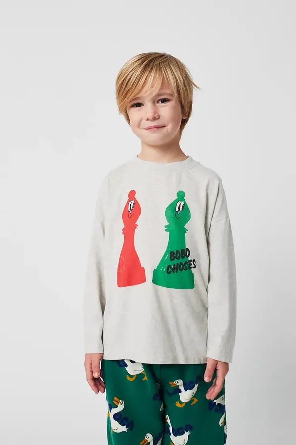 Bobo Choses Dječja pamučna majica dugih rukava Bobo Choses Checkmate