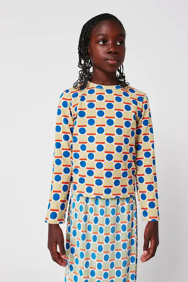 Bobo Choses Dječja pamučna majica dugih rukava Bobo Choses Geometric Scacs