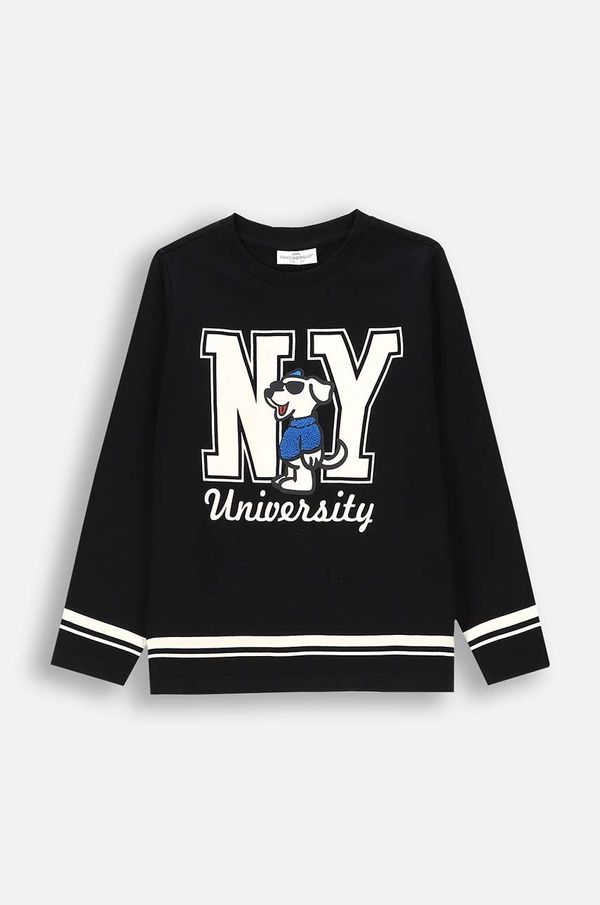 Coccodrillo Dječja pamučna majica dugih rukava Coccodrillo boja: crna, s tiskom, ACADEMY BOY KIDS