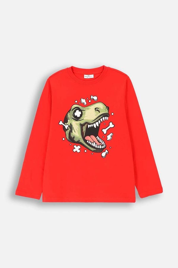 Coccodrillo Dječja pamučna majica dugih rukava Coccodrillo boja: crvena, s tiskom, EVERYDAY BOY