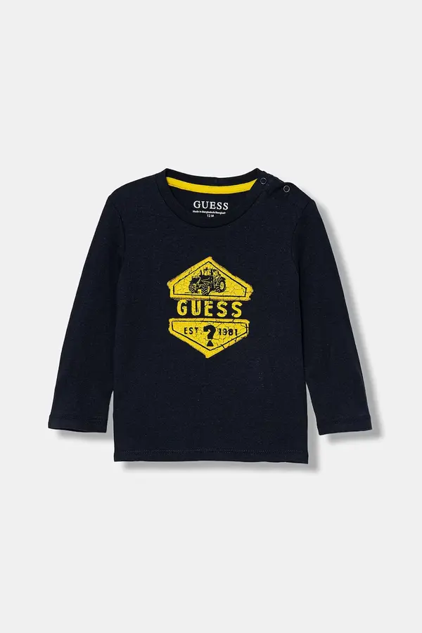 Guess Dječja pamučna majica dugih rukava Guess