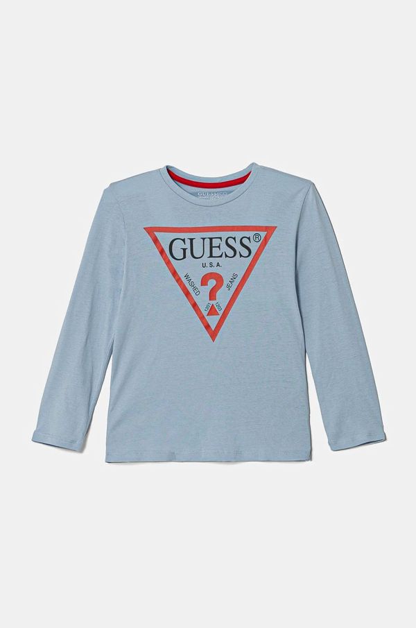 Guess Dječja pamučna majica dugih rukava Guess s tiskom, N84I24 K8HM0