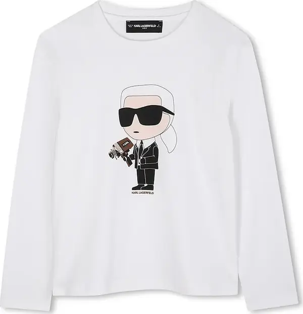 Karl Lagerfeld Dječja pamučna majica dugih rukava Karl Lagerfeld
