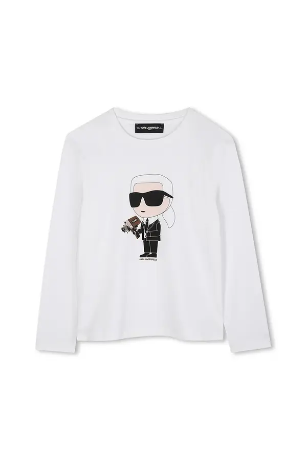 Karl Lagerfeld Dječja pamučna majica dugih rukava Karl Lagerfeld