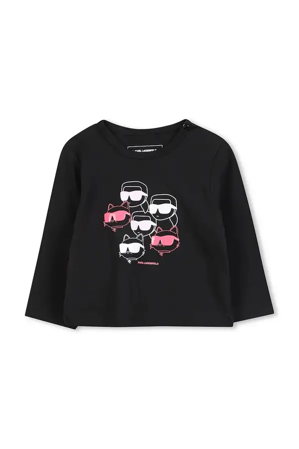 Karl Lagerfeld Dječja pamučna majica dugih rukava Karl Lagerfeld