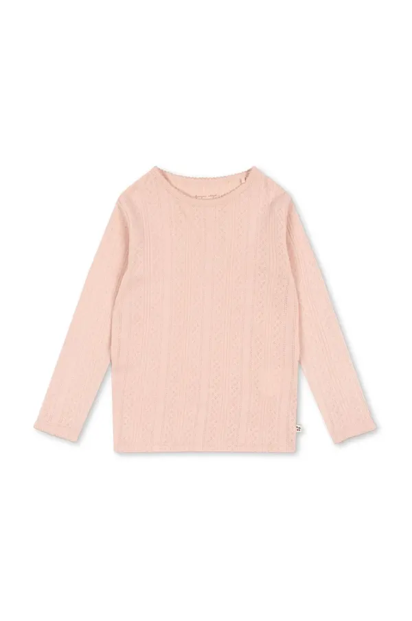 Konges Sløjd Dječja pamučna majica dugih rukava Konges Sløjd MINNA BLOUSE GOTS boja: ružičasta, KS102814