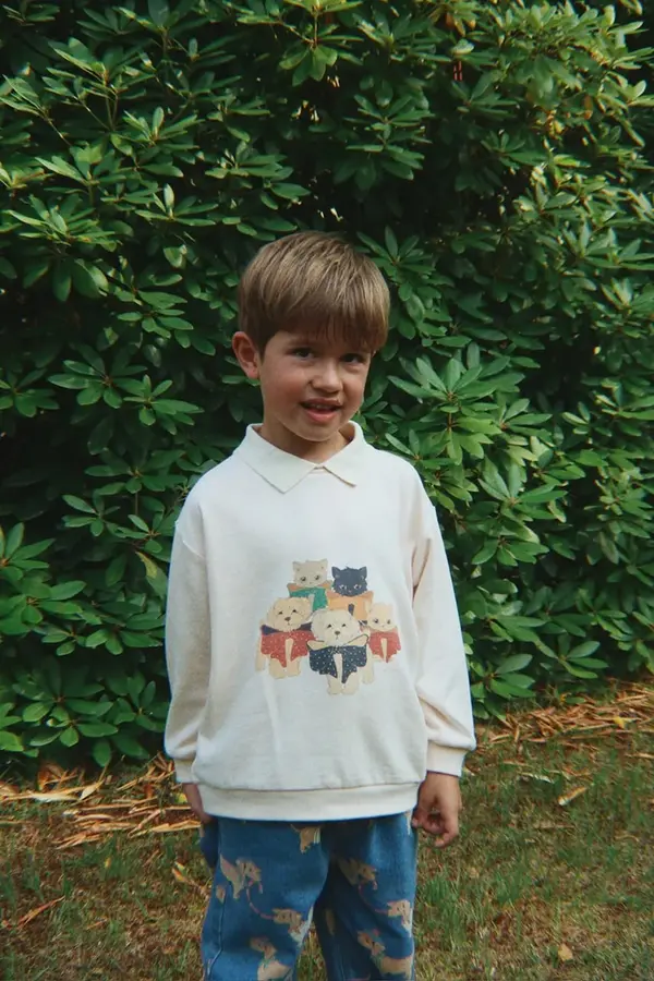 Konges Sløjd Dječja pamučna majica dugih rukava Konges Sløjd SPOTTY LS POLO GOTS