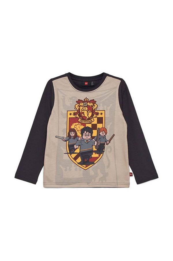 Lego Dječja pamučna majica dugih rukava Lego boja: crna, s tiskom