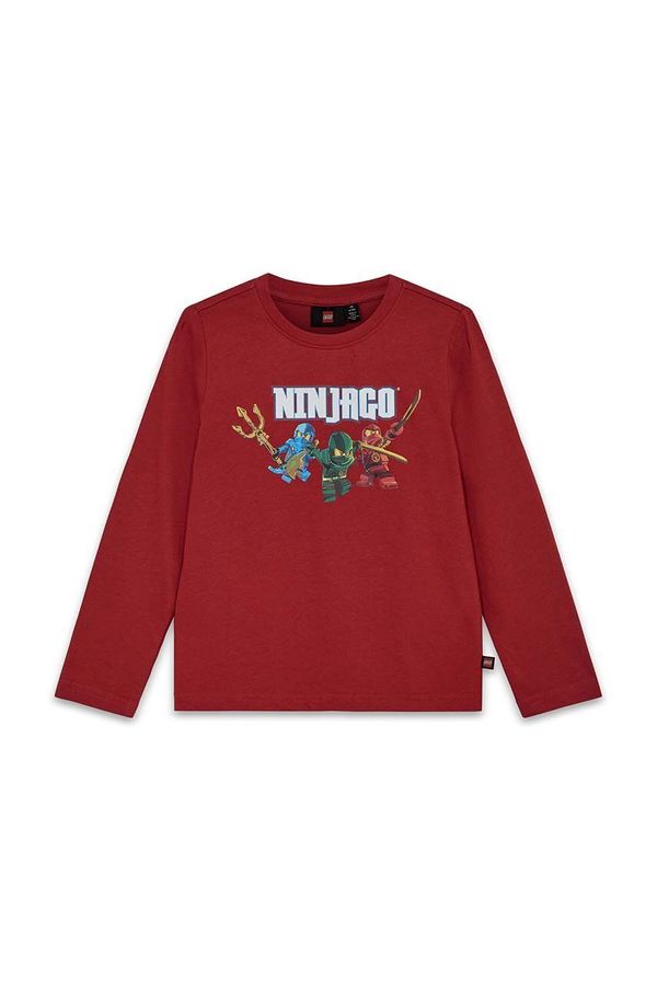 Lego Dječja pamučna majica dugih rukava Lego LWTANO 620 boja: bordo, s tiskom, 12011307