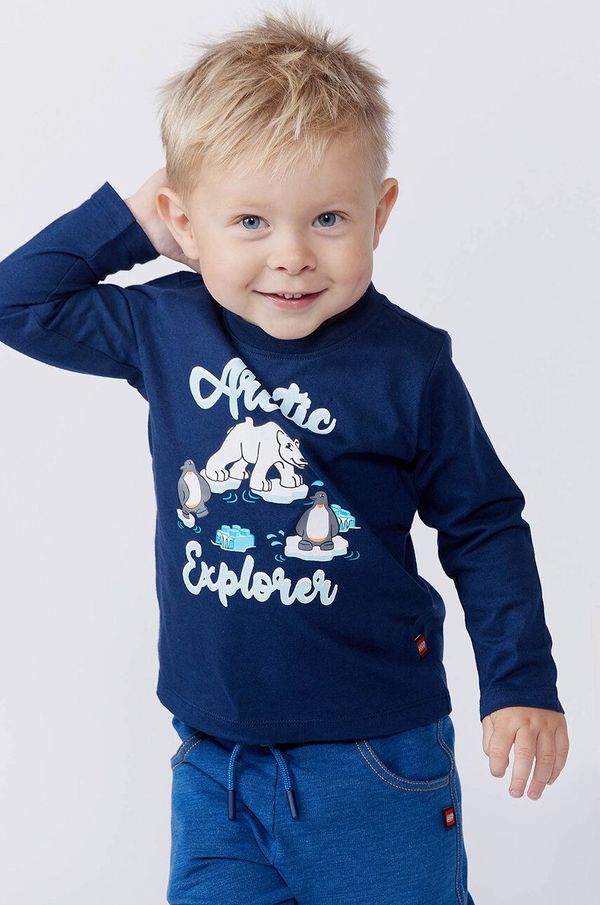 Lego Dječja pamučna majica dugih rukava Lego LWTAY 600 boja: tamno plava, 12011362