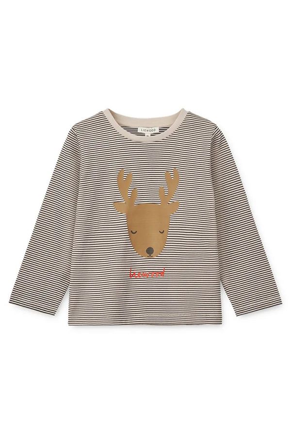 Liewood Dječja pamučna majica dugih rukava Liewood Apia Placement Longsleeve T-shirt boja: tamno plava, s tiskom, LW19562