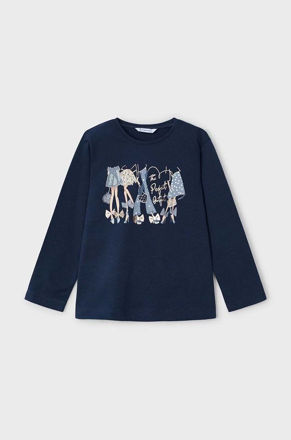 Mayoral Dječja pamučna majica dugih rukava Mayoral boja: tamno plava, 4072