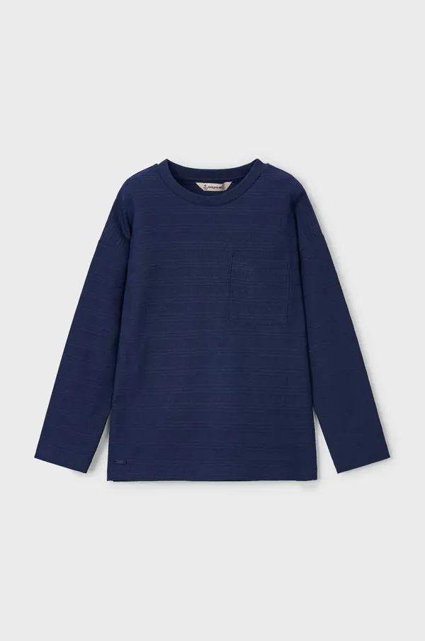 Mayoral Dječja pamučna majica dugih rukava Mayoral boja: tamno plava, bez uzorka, 3050