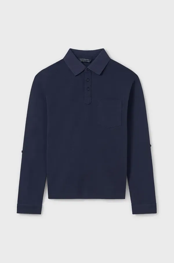 Mayoral Dječja pamučna majica dugih rukava Mayoral boja: tamno plava, bez uzorka, 6135