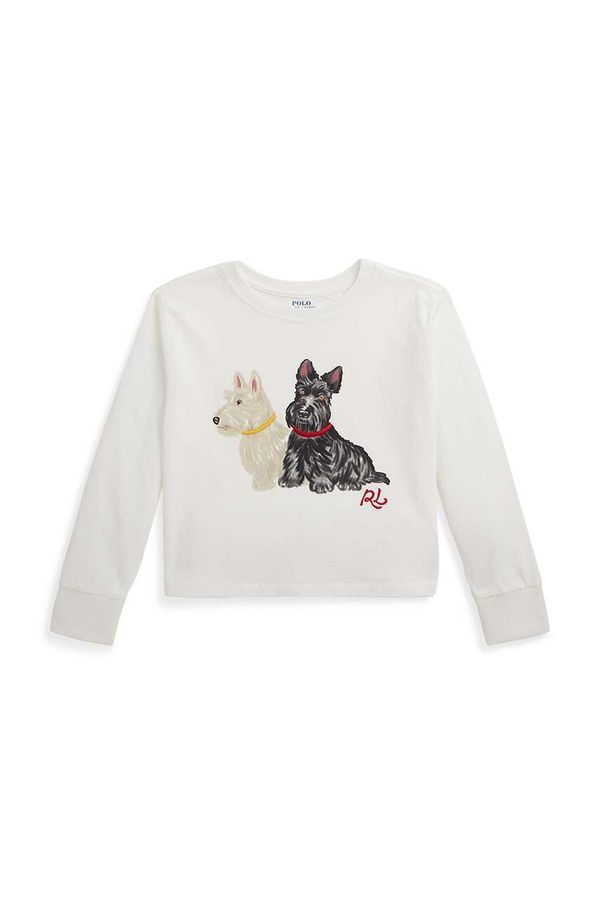 Polo Ralph Lauren Dječja pamučna majica dugih rukava Polo Ralph Lauren boja: bijela, 312951031001