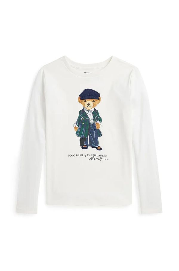 Polo Ralph Lauren Dječja pamučna majica dugih rukava Polo Ralph Lauren boja: bijela, 313952134001