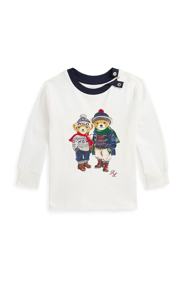 Polo Ralph Lauren Dječja pamučna majica dugih rukava Polo Ralph Lauren boja: bijela, 320956073001
