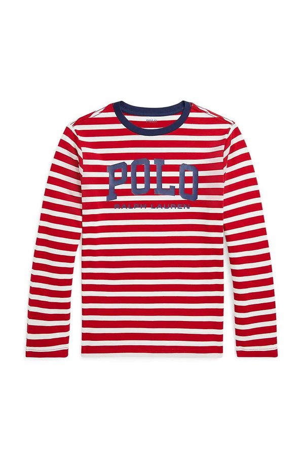 Polo Ralph Lauren Dječja pamučna majica dugih rukava Polo Ralph Lauren boja: crvena, s tiskom, 323961256001