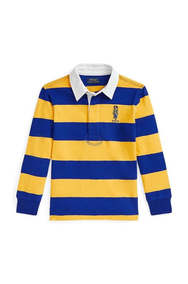 Polo Ralph Lauren Dječja pamučna majica dugih rukava Polo Ralph Lauren boja: žuta, s uzorkom, 322952586002