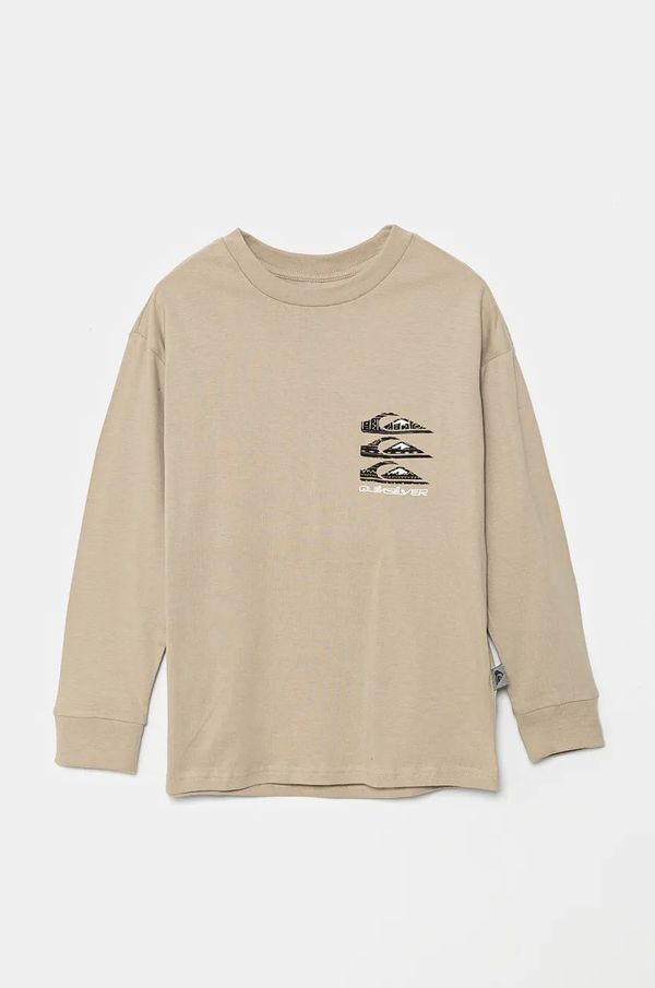 Quiksilver Dječja pamučna majica dugih rukava Quiksilver VINTAGE MIX LS boja: bež, s tiskom, EQBZT04799