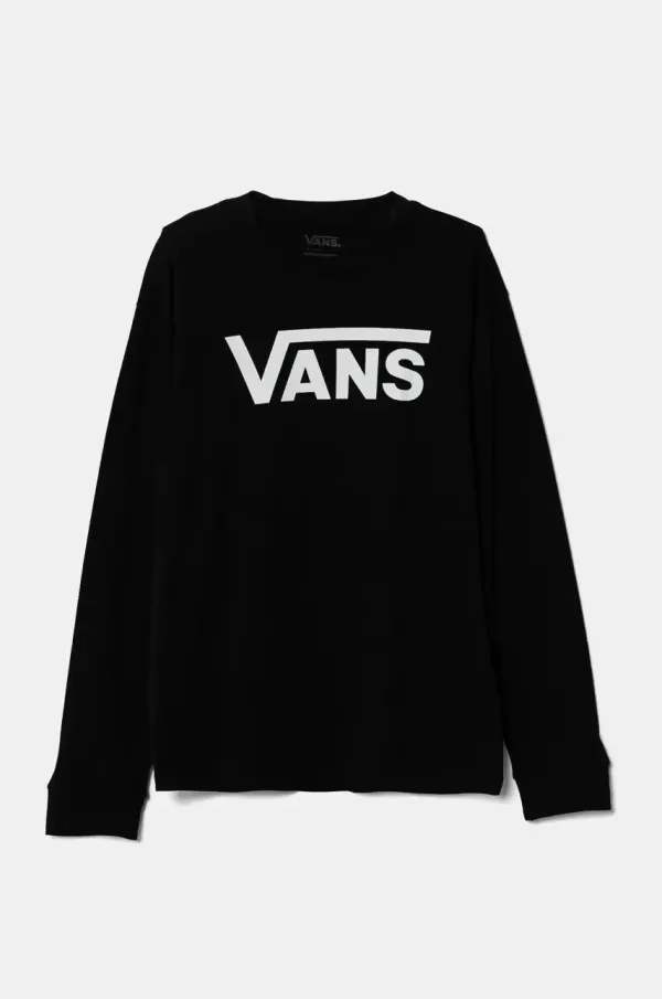 Vans Dječja pamučna majica dugih rukava Vans CLASSIC boja: crna, s tiskom, VN000XOIBLK1