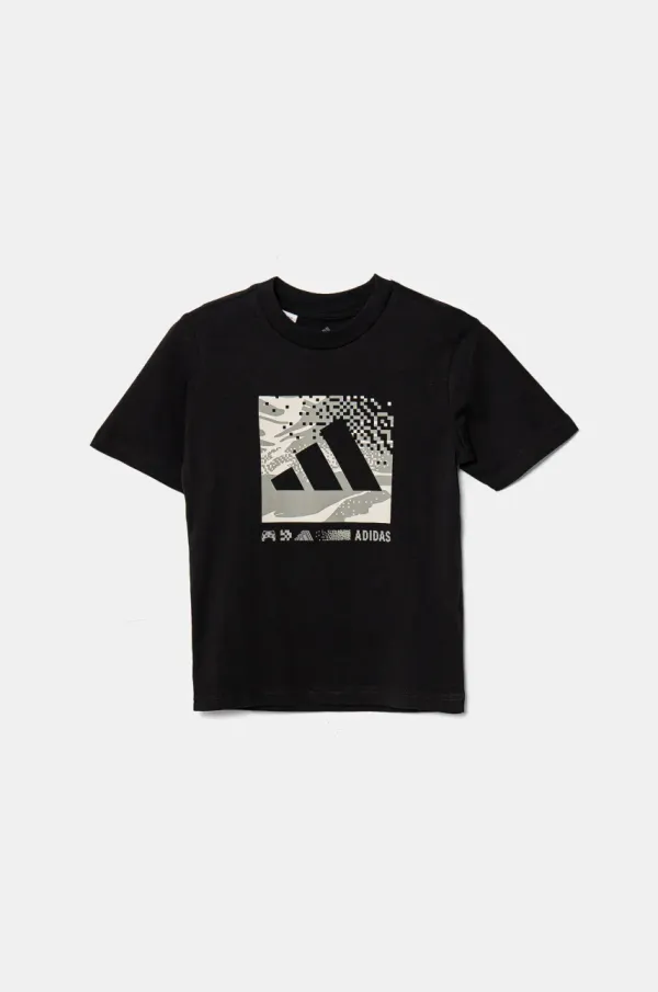 adidas Dječja pamučna majica kratkih rukava adidas boja: crna, s tiskom, JD4643