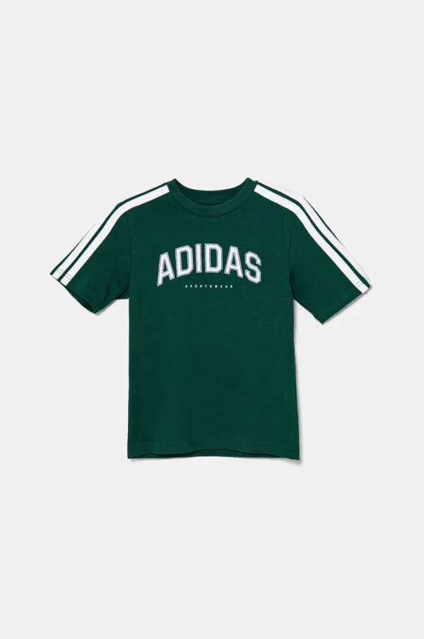 adidas Dječja pamučna majica kratkih rukava adidas boja: zelena, s tiskom, JI6675