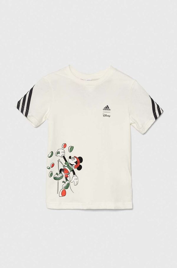 adidas Dječja pamučna majica kratkih rukava adidas I DY MM T boja: bež, s tiskom, IW0661