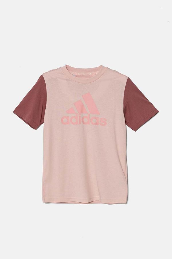 adidas Dječja pamučna majica kratkih rukava adidas J BL CB T boja: ružičasta, IV7306